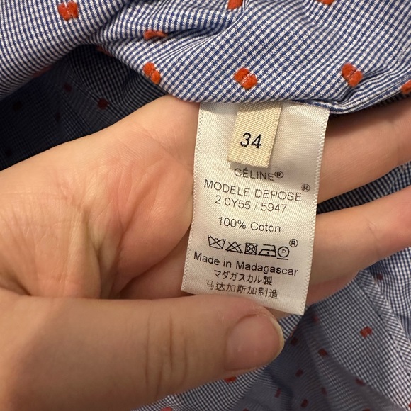 PHEOBE PHILO CÉLINE Woman’s double collar Oxford - Picture 3 of 7